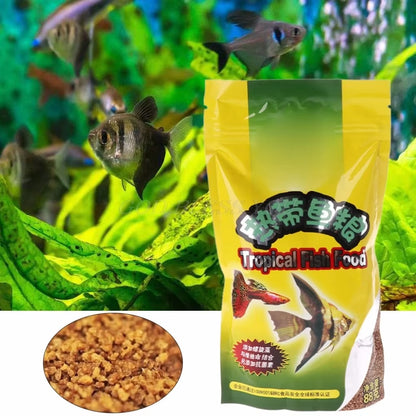 Aquarium Tank Tropical Fish Food Small Fish Feed Grain 88G Delicious Food Especially for Guppy Lantern Fish 1 Bag