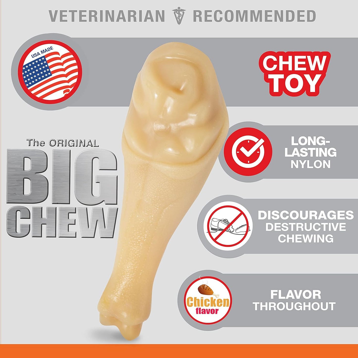 Power Chew Jumbo Drumstick Big Dog Chew Toy Drumstick Chicken Xx-Large/Monster (1 Count)