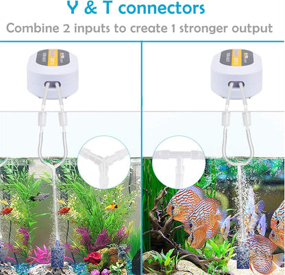 Aquarium Airline Tubing Connectors Plastic Inline Valve, Fish Tank Air Pump Connector, 40-Piece