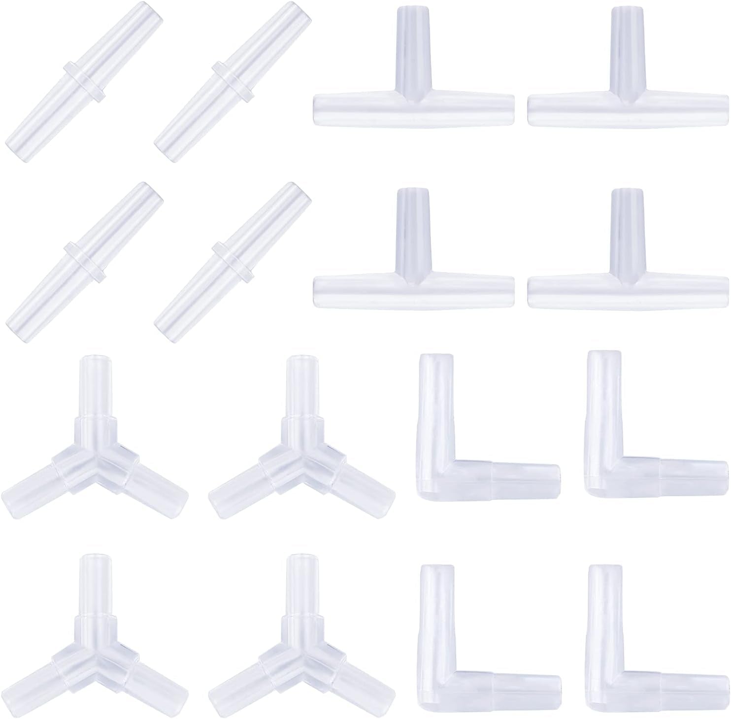 Aquarium Airline Tubing Connectors Plastic Inline Valve, Fish Tank Air Pump Connector, 40-Piece