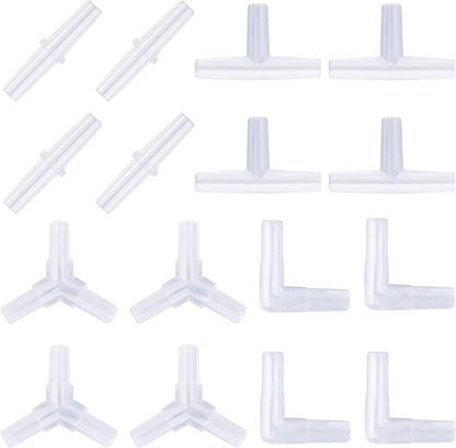 Aquarium Airline Tubing Connectors Plastic Inline Valve, Fish Tank Air Pump Connector, 40-Piece