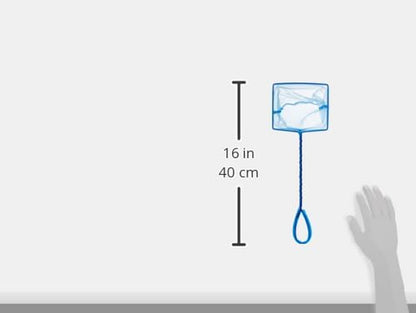 3-Inch Blue Fine Nylon Net with 10-Inch Handle, Aquarium Maintenance Tool, Blue, 11273