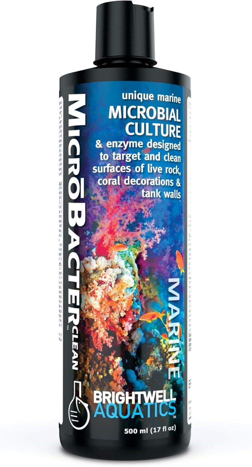 Microbacter Clean - Microbial Culture & Enzyme Blend Fish Tank Cleaner - Cleans Live Rock Surfaces for Saltwater Fish Habitats - Aquarium Water Treatments, 16.9 Fl Oz
