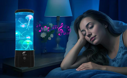 LED Sensory Jellyfish Aquarium Lamp with Bluetooth Speaker and Color Changing Light Effects. Majestic and Standing Tall at 12 Inches! Medium (12 Inches Tall)