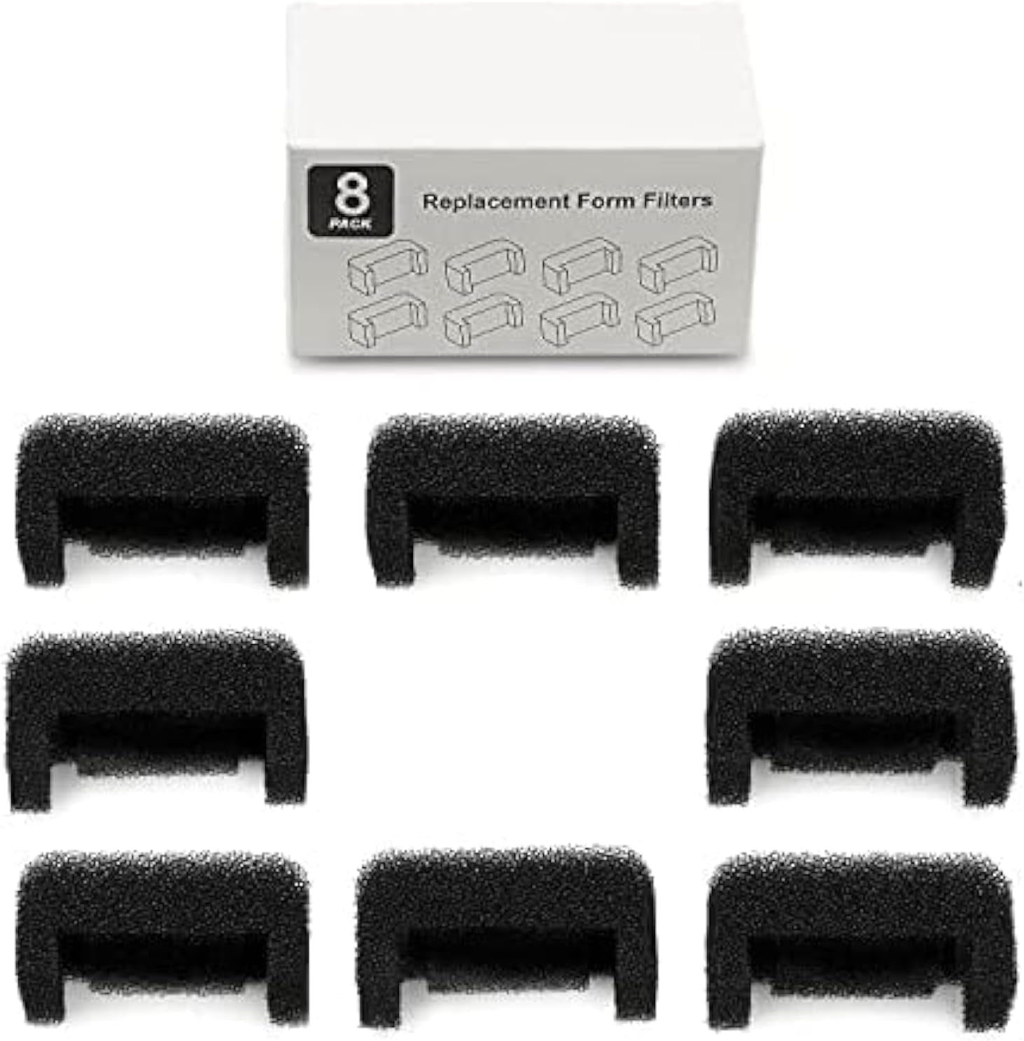 Cat Fountain Foam Filter Replacement, 8 Pack Cat Fountain Sponge Foam Filter for Cat Water Fountain Automatic Drinking Water Dispenser
