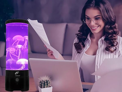 LED Sensory Jellyfish Aquarium Lamp with Bluetooth Speaker and Color Changing Light Effects. Majestic and Standing Tall at 12 Inches! Medium (12 Inches Tall)