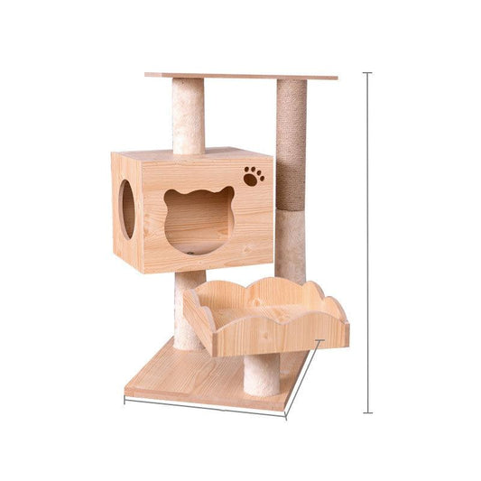 Space Capsule Cat Crawl Nest With Scratching Board - Wooden Pet Toy And Supplies