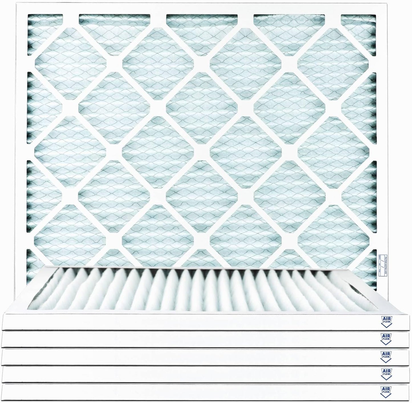 20X20X1 Air Filter MERV 11, 1" AC Furnace Air Filters, Made in the USA, Actual Size: 19.75"X19.75"X0.75, 6 Pack