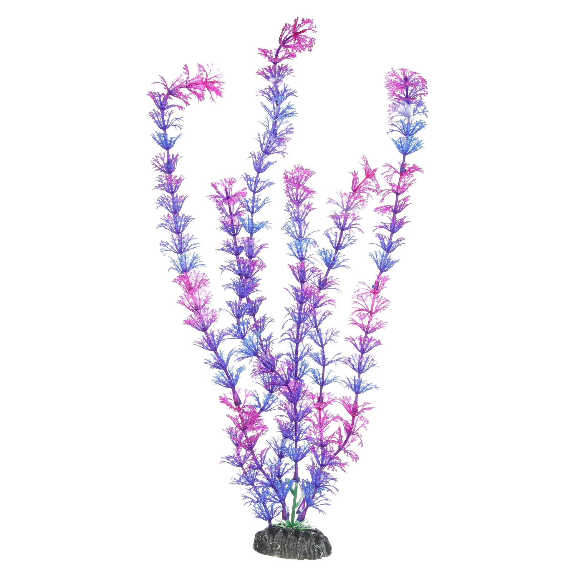 Aqua-Plants Aquarium Plant Decoration - 3 Piece Plastic Plant Bundle – Multicolor – 16” Height