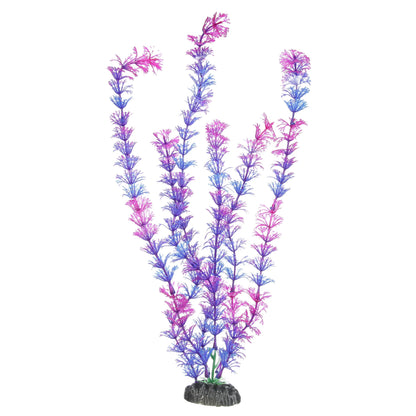 Aqua-Plants Aquarium Plant Decoration - 3 Piece Plastic Plant Bundle – Multicolor – 16” Height