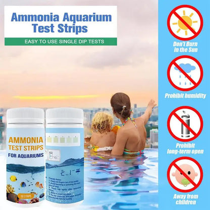 Ammonia Test Strips 50 Count Water Testing Aquarium Test Strips Water Test Safe Ammonia Tester