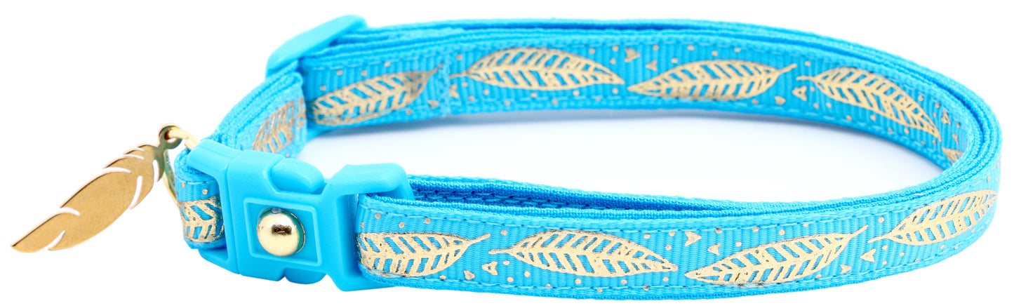 Metallic Gold Feathers Cat Collar-17