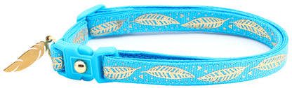 Metallic Gold Feathers Cat Collar-17