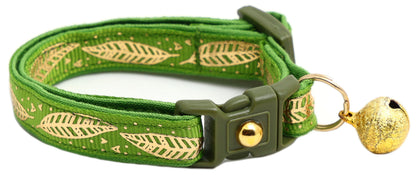 Metallic Gold Feathers Cat Collar-5
