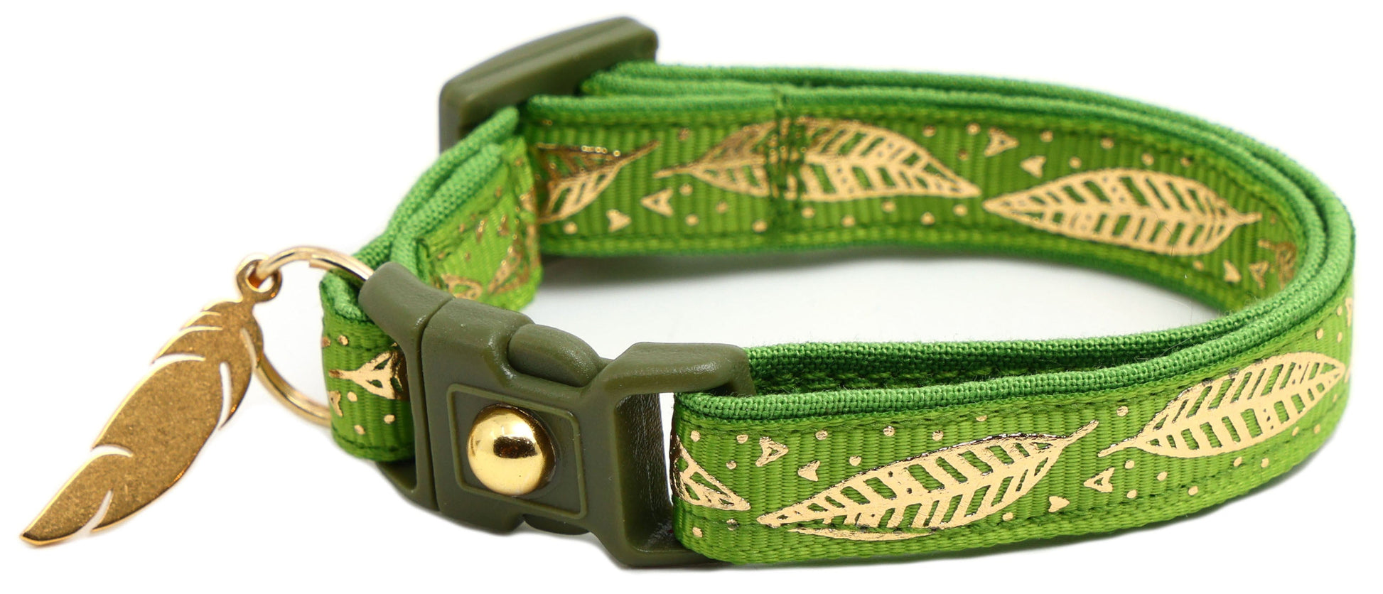 Metallic Gold Feathers Cat Collar-12
