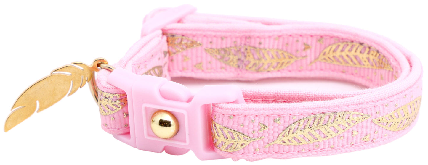Metallic Gold Feathers Cat Collar-13