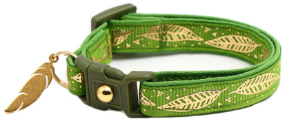 Metallic Gold Feathers Cat Collar