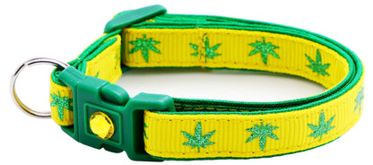 Marijuana Leaves Breakaway Cat Collar-62