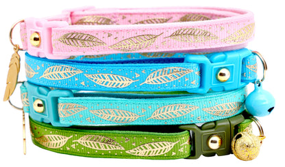 Metallic Gold Feathers Cat Collar