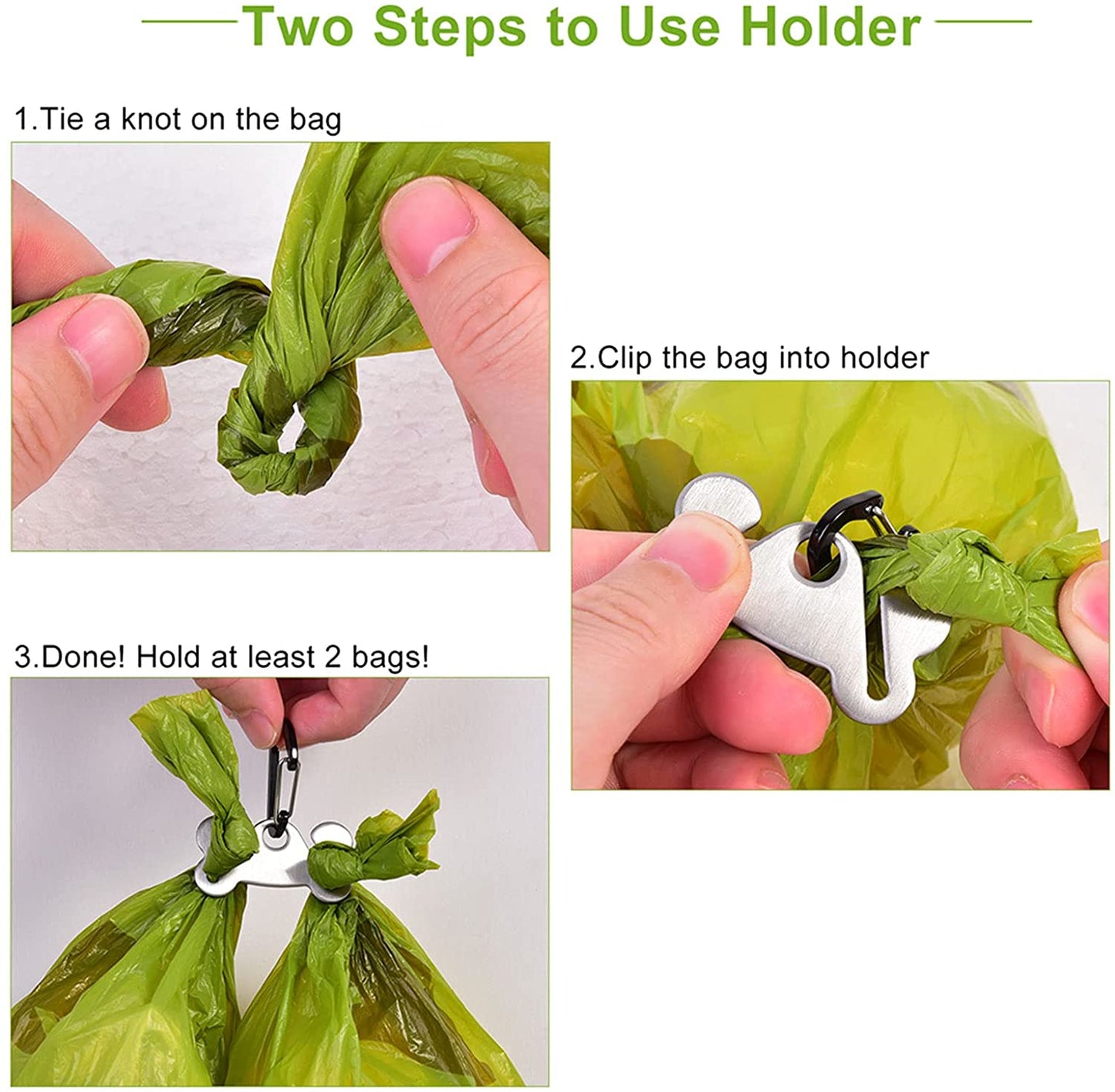 3PCS Dog Poop Bag Holder, Waste Bag Holder, Dog Poop Bag Carrier, Hand Free Holder