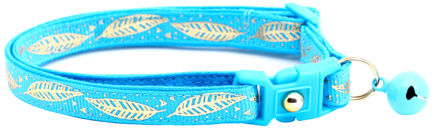 Metallic Gold Feathers Cat Collar-10