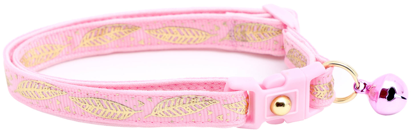 Metallic Gold Feathers Cat Collar-9