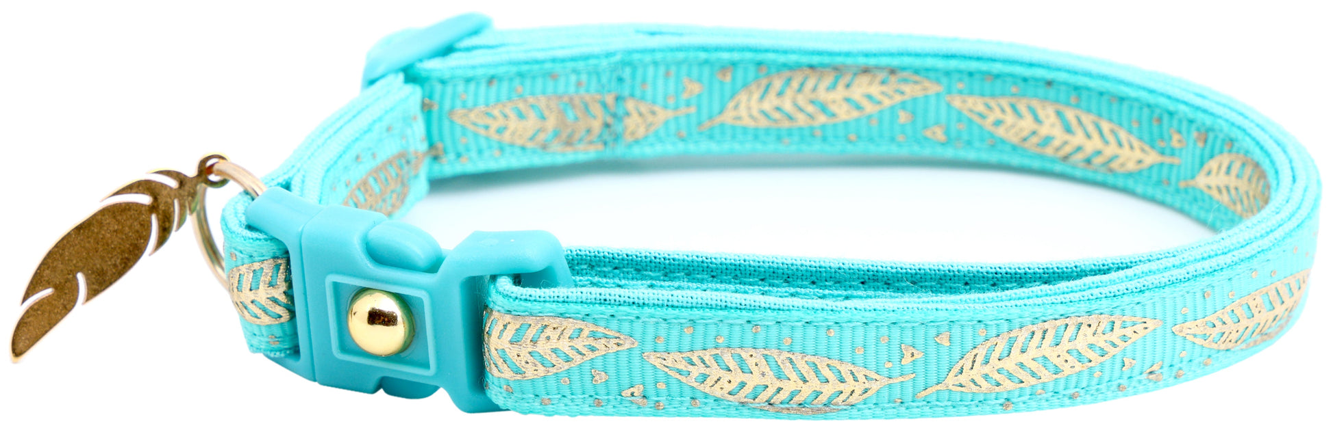 Metallic Gold Feathers Cat Collar-18