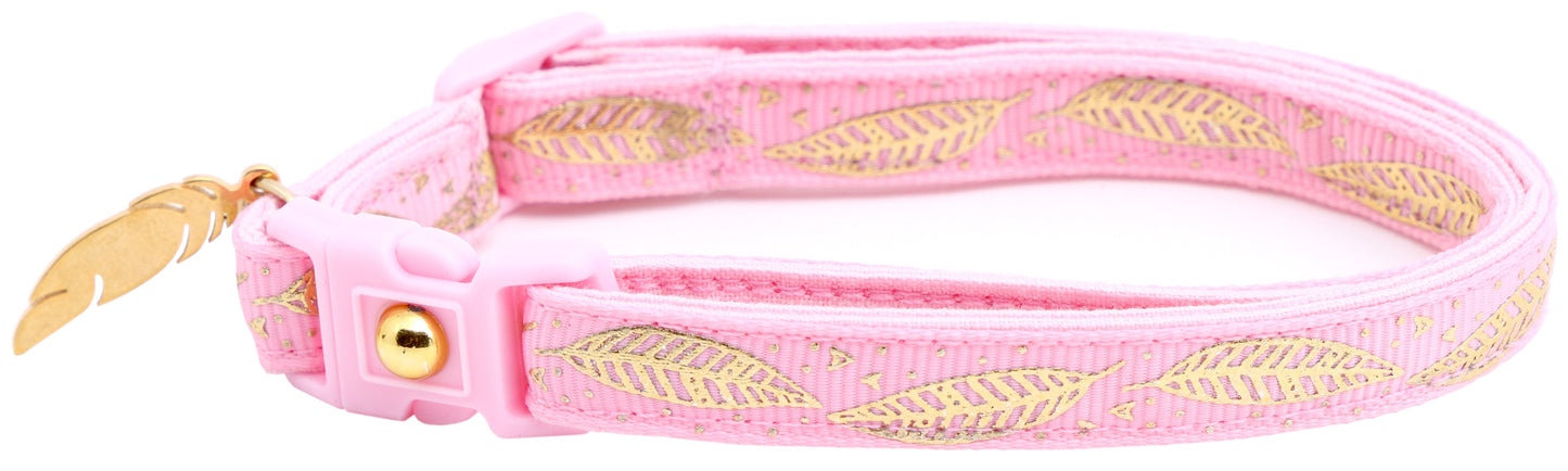 Metallic Gold Feathers Cat Collar-16