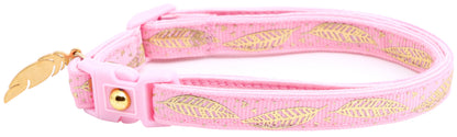 Metallic Gold Feathers Cat Collar