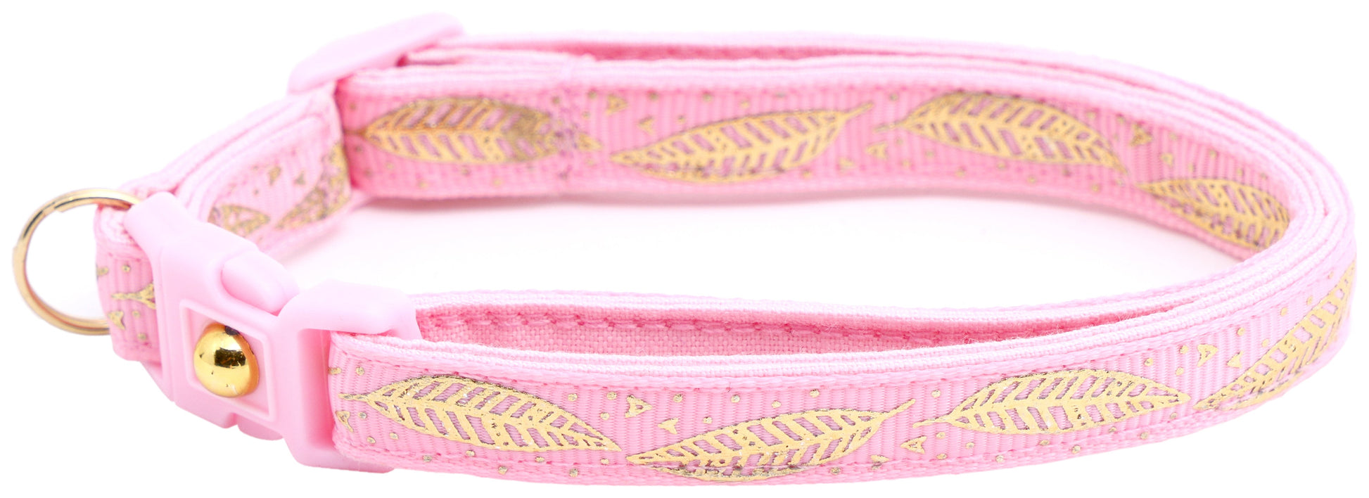 Metallic Gold Feathers Cat Collar-30