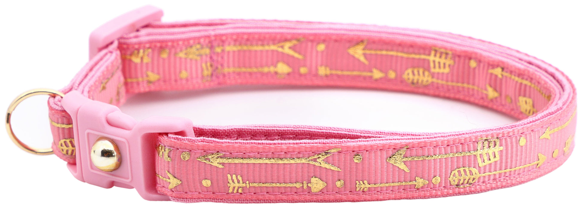 Metallic Gold Arrows Breakaway Cat Collar-27