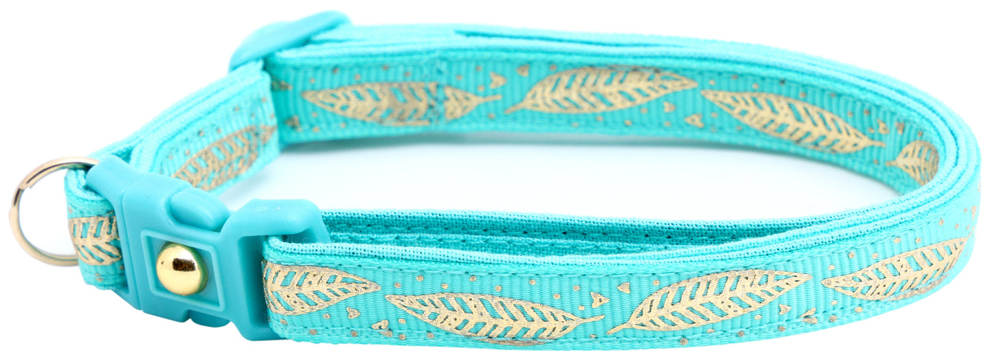 Metallic Gold Feathers Cat Collar-31