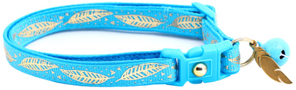 Metallic Gold Feathers Cat Collar-24