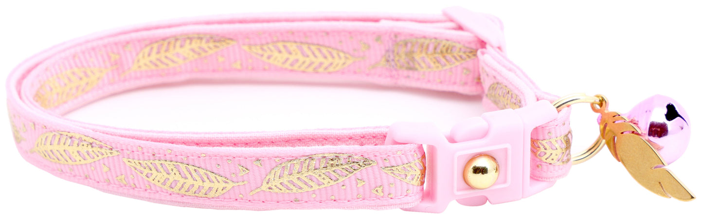 Metallic Gold Feathers Cat Collar-23