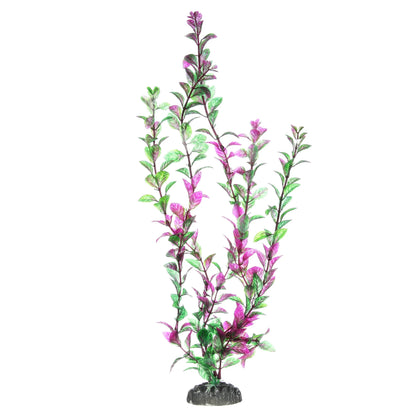 Aqua-Plants Aquarium Plant Decoration - 3 Piece Plastic Plant Bundle – Multicolor – 16” Height