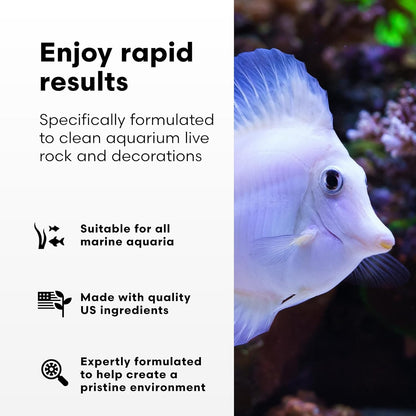 Microbacter Clean - Microbial Culture & Enzyme Blend Fish Tank Cleaner - Cleans Live Rock Surfaces for Saltwater Fish Habitats - Aquarium Water Treatments, 16.9 Fl Oz