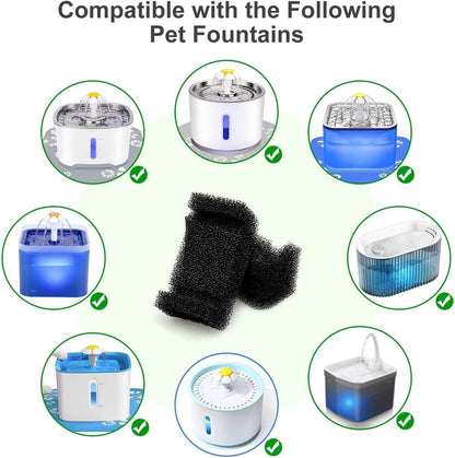 Cat Fountain Foam Filter Replacement, 8 Pack Cat Fountain Sponge Foam Filter for Cat Water Fountain Automatic Drinking Water Dispenser