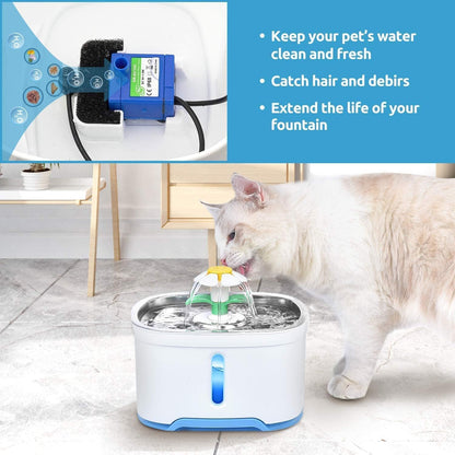 Cat Fountain Foam Filter Replacement, 8 Pack Cat Fountain Sponge Foam Filter for Cat Water Fountain Automatic Drinking Water Dispenser