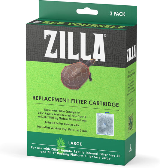 Reptile Pet Terrarium Water Filter Replacement Cartridge, Large, 3-Pack