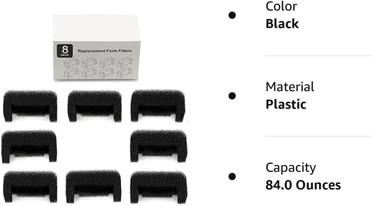Cat Fountain Foam Filter Replacement, 8 Pack Cat Fountain Sponge Foam Filter for Cat Water Fountain Automatic Drinking Water Dispenser