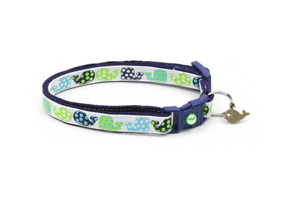 Polka Dot Whales Cat Collar-3