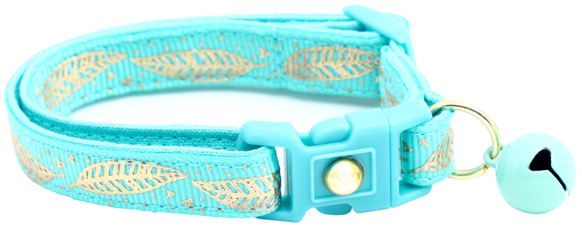 Metallic Gold Feathers Cat Collar-8