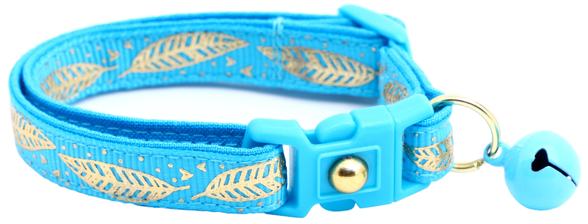 Metallic Gold Feathers Cat Collar-7