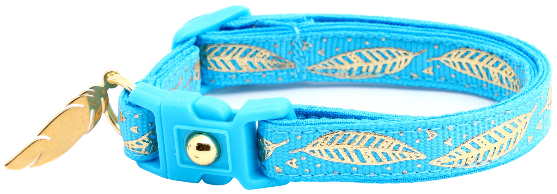Metallic Gold Feathers Cat Collar-14