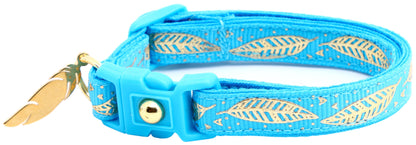 Metallic Gold Feathers Cat Collar-14