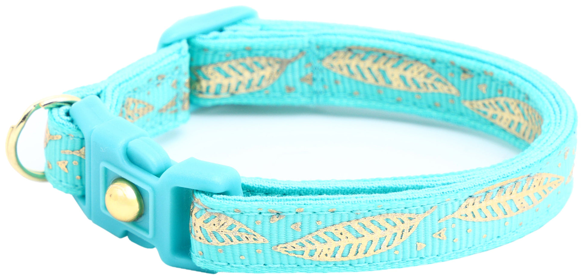 Metallic Gold Feathers Cat Collar-29