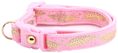Metallic Gold Feathers Cat Collar