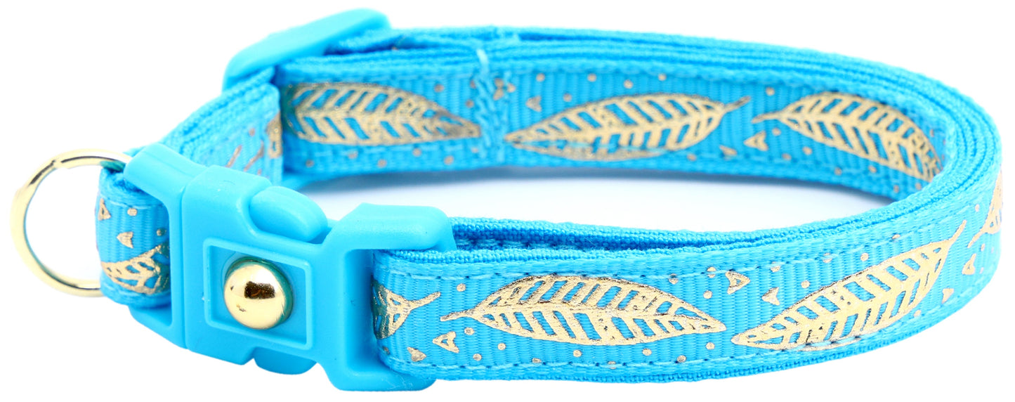 Metallic Gold Feathers Cat Collar-28
