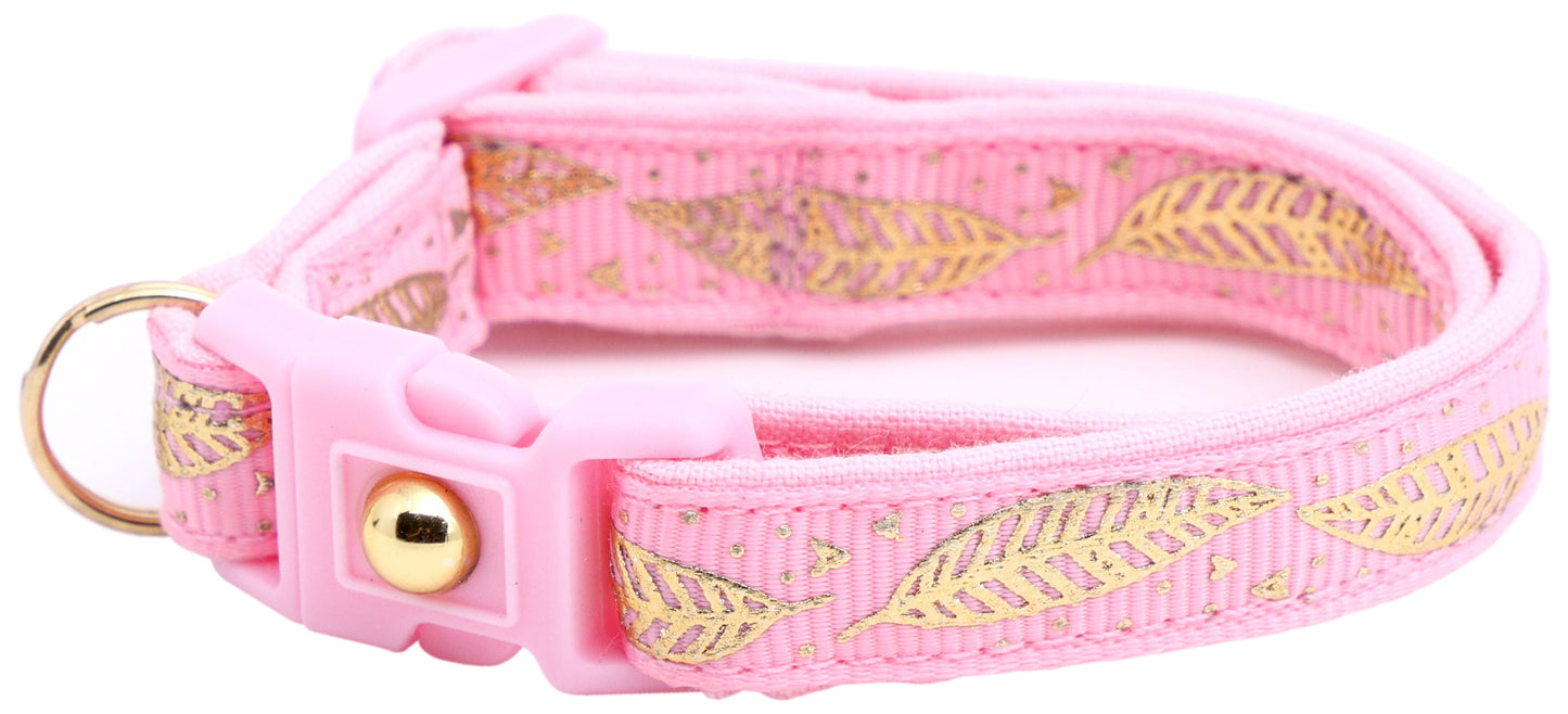 Metallic Gold Feathers Cat Collar-27