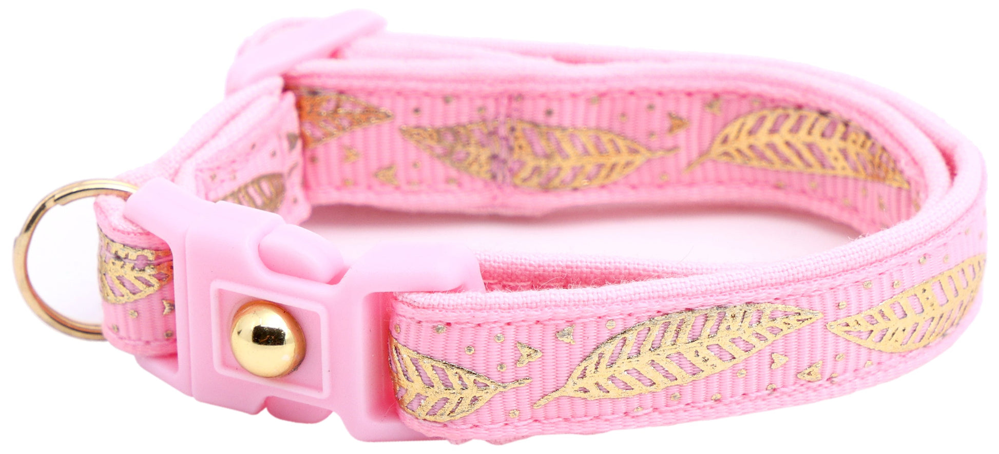 Metallic Gold Feathers Cat Collar-27